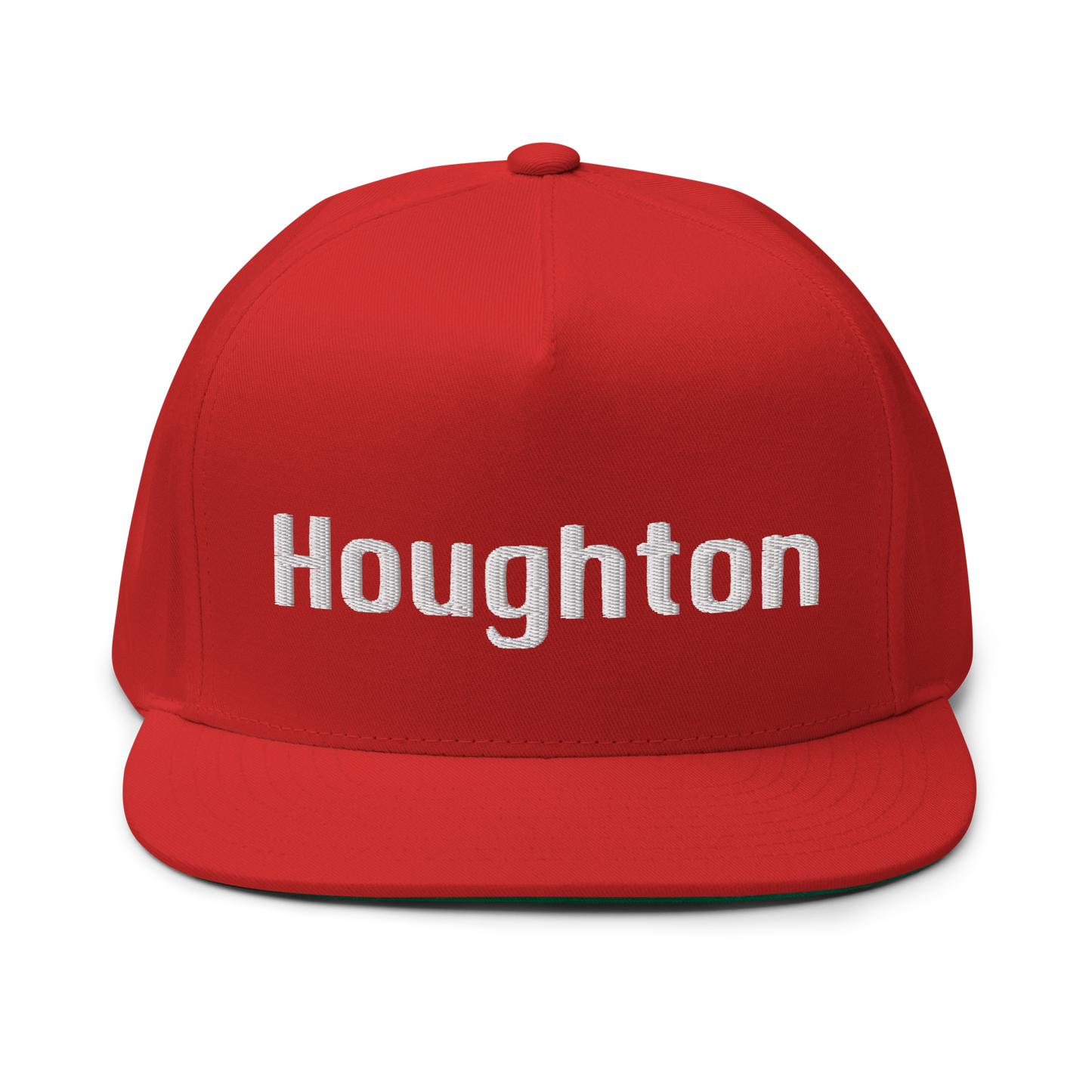 'Houghton' Flat Bill Snapback | White/Black Embroidery