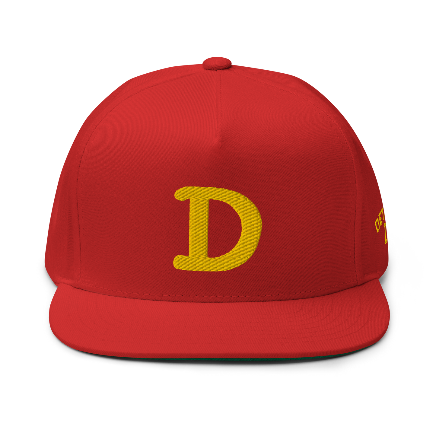 Detroit 'Old French D' Flat Bill Snapback (w/ Side Design) | Gold Embroidery