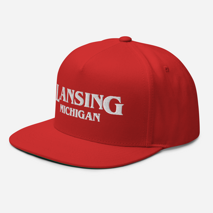 'Lansing Michigan' Flat Bill Snapback (1980s Drama Parody)