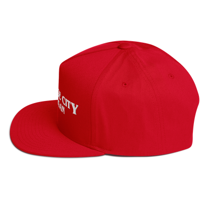 'Traverse City Michigan' Flat Bill Snapback (1980s Drama Parody)