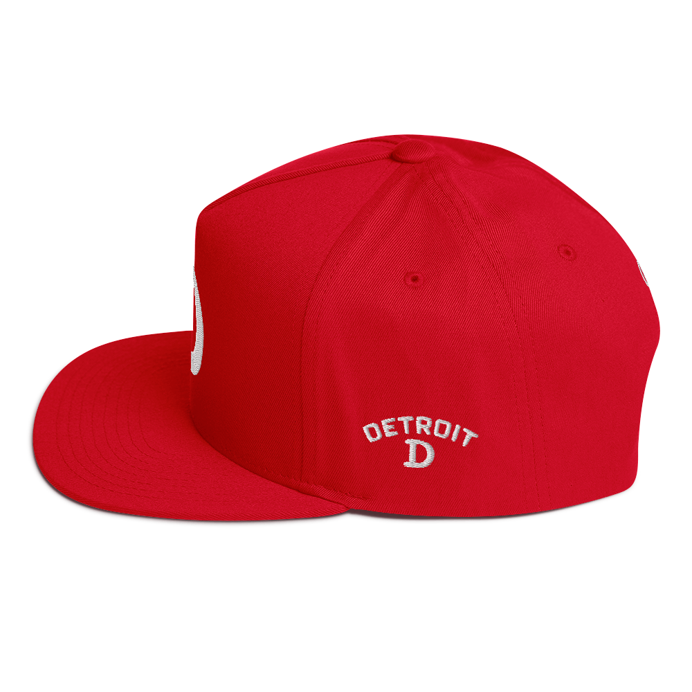 Detroit 'Old French D' Flat Bill Snapback (w/ Side Design)