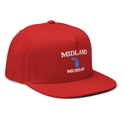 'Midland Michigan' Flat Bill Snapback (w/ Michigan Outline)