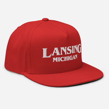 'Lansing Michigan' Flat Bill Snapback (1980s Drama Parody)