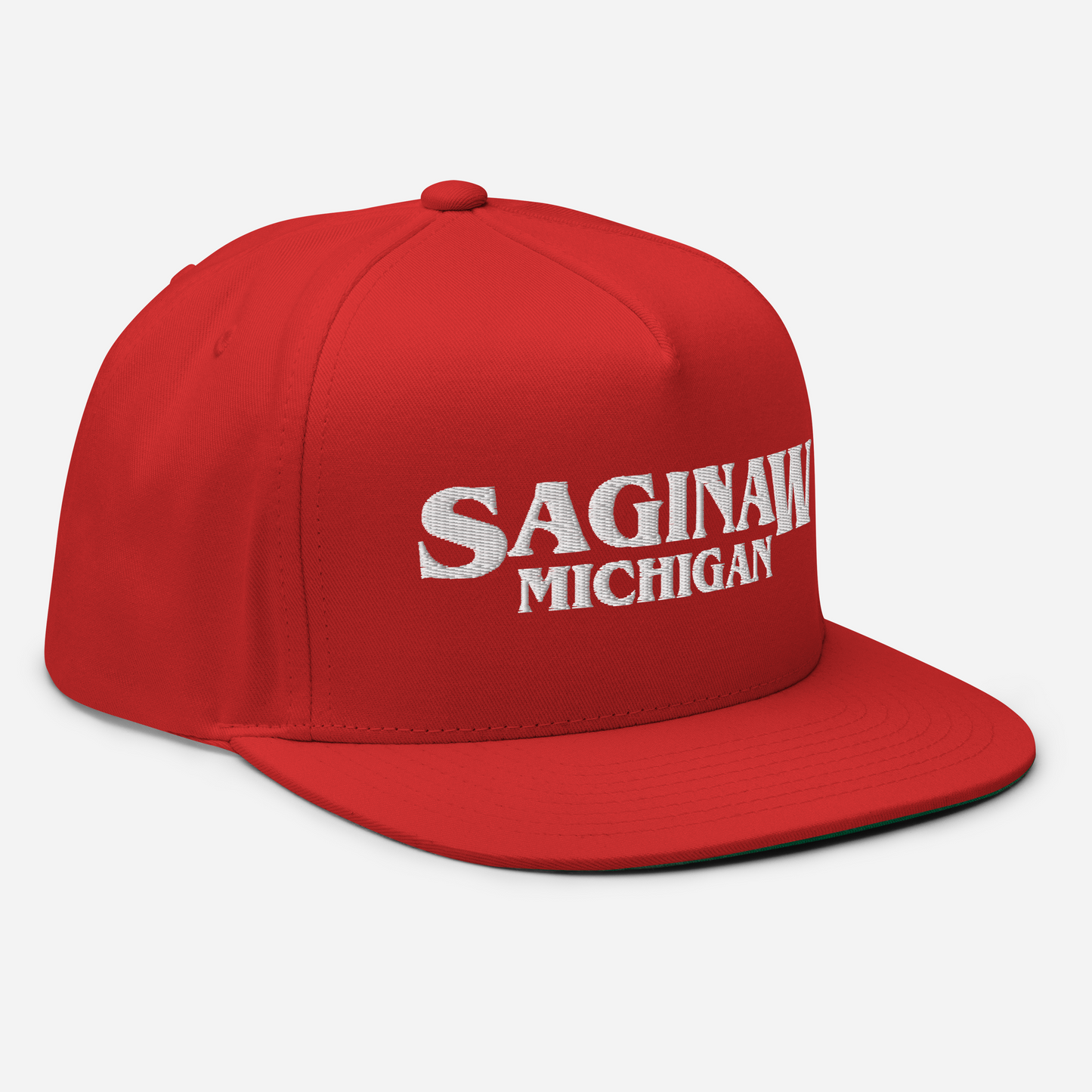 'Saginaw Michigan' Flat Bill Snapback (1980s Drama Parody)