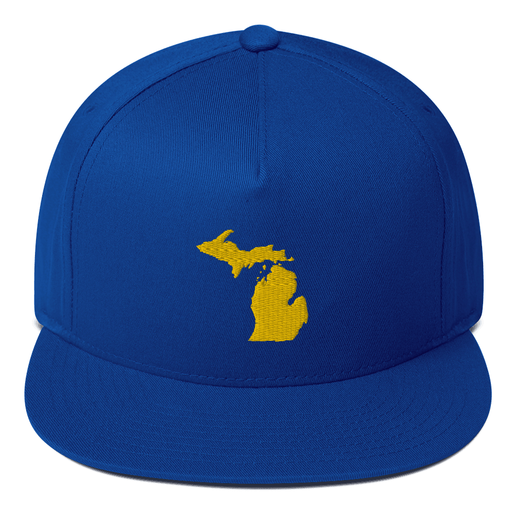 Michigan Outline Flat Bill Cap | Gold Embroidery - Circumspice Michigan