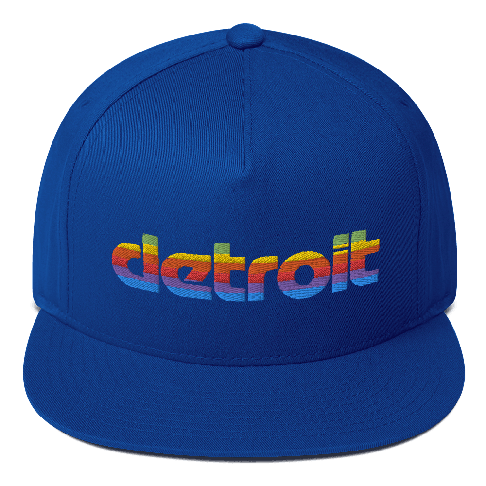 'Detroit' Flat Bill Cap (1980s Pomaceous Computer Parody) - Circumspice Michigan