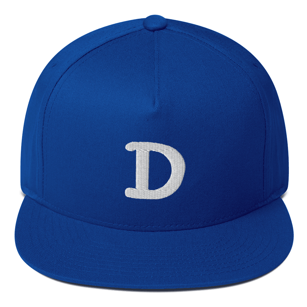 Detroit 'Old French D' Flat Bill Cap | White Embroidery - Circumspice Michigan