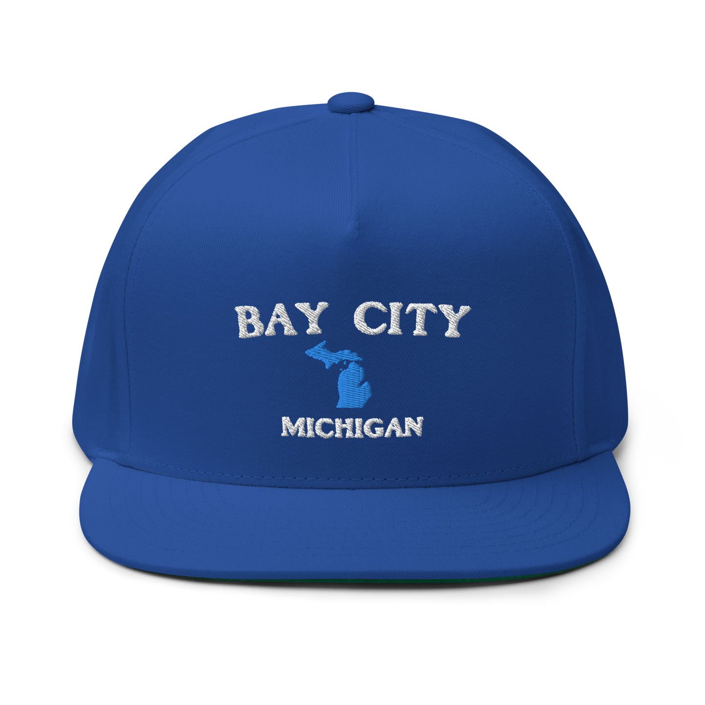 'Bay City Michigan' Flat Bill Snapback (w/ Michigan Outline)