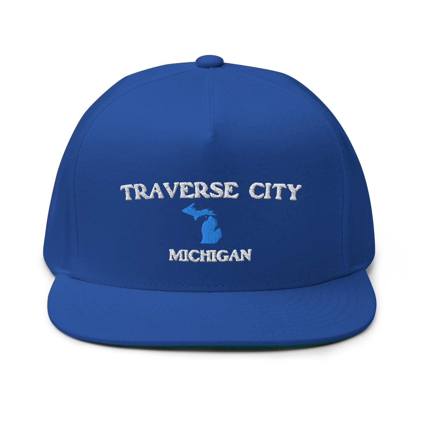 'Traverse City Michigan' Flat Bill Snapback (w/ Michigan Outline)