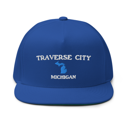 'Traverse City Michigan' Flat Bill Snapback (w/ Michigan Outline)