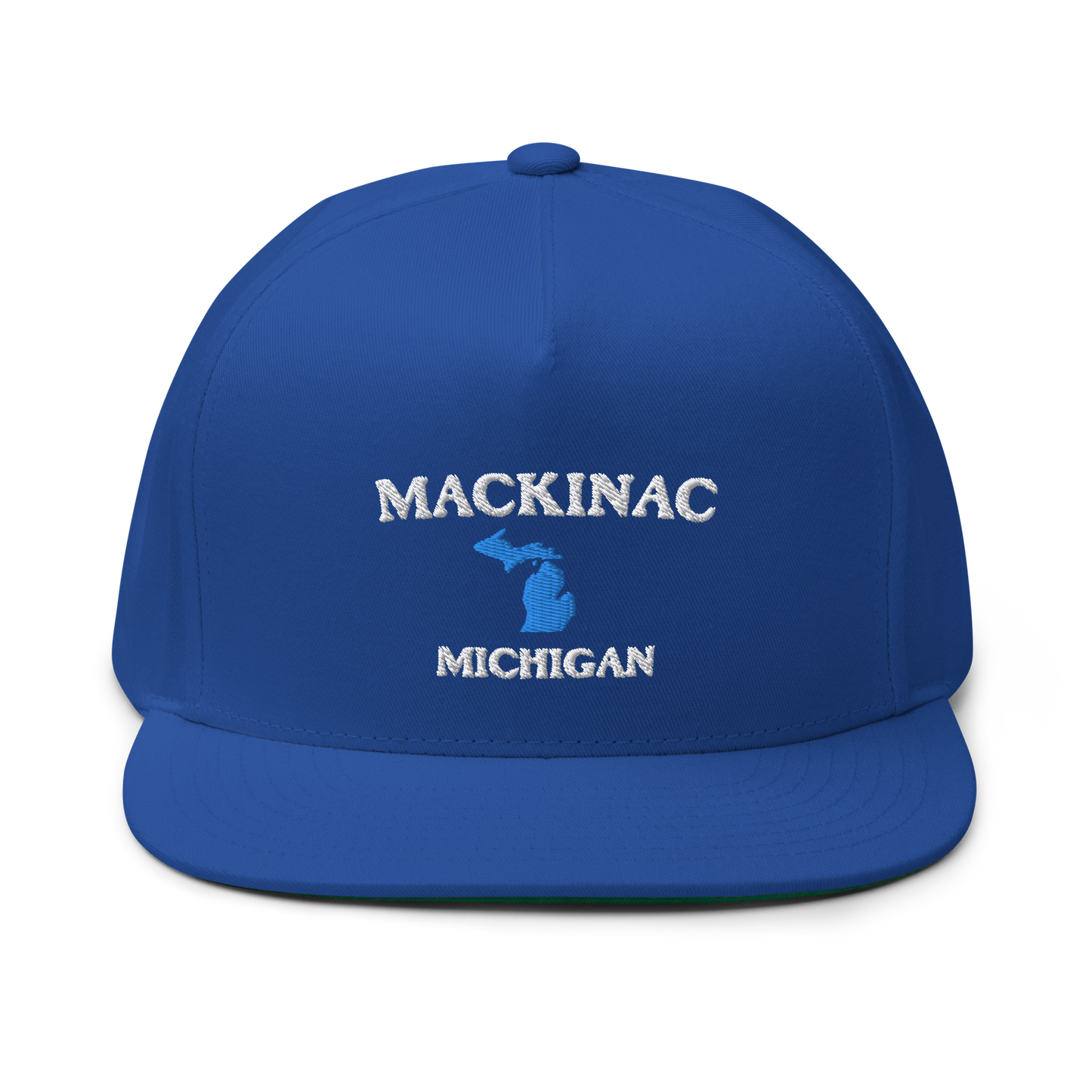 'Mackinac Michigan' Flat Bill Snapback (w/ Michigan Outline)