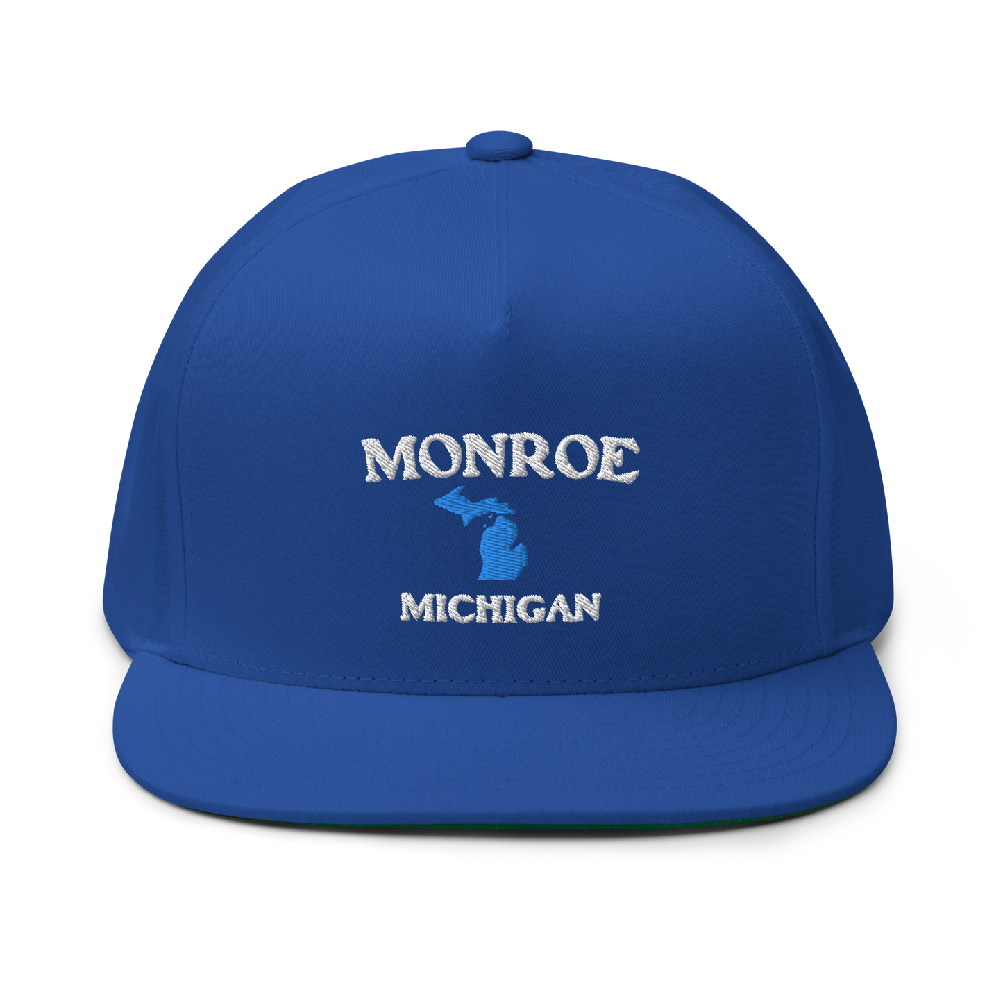 'Monroe Michigan' Flat Bill Snapback (w/ Michigan Outline)