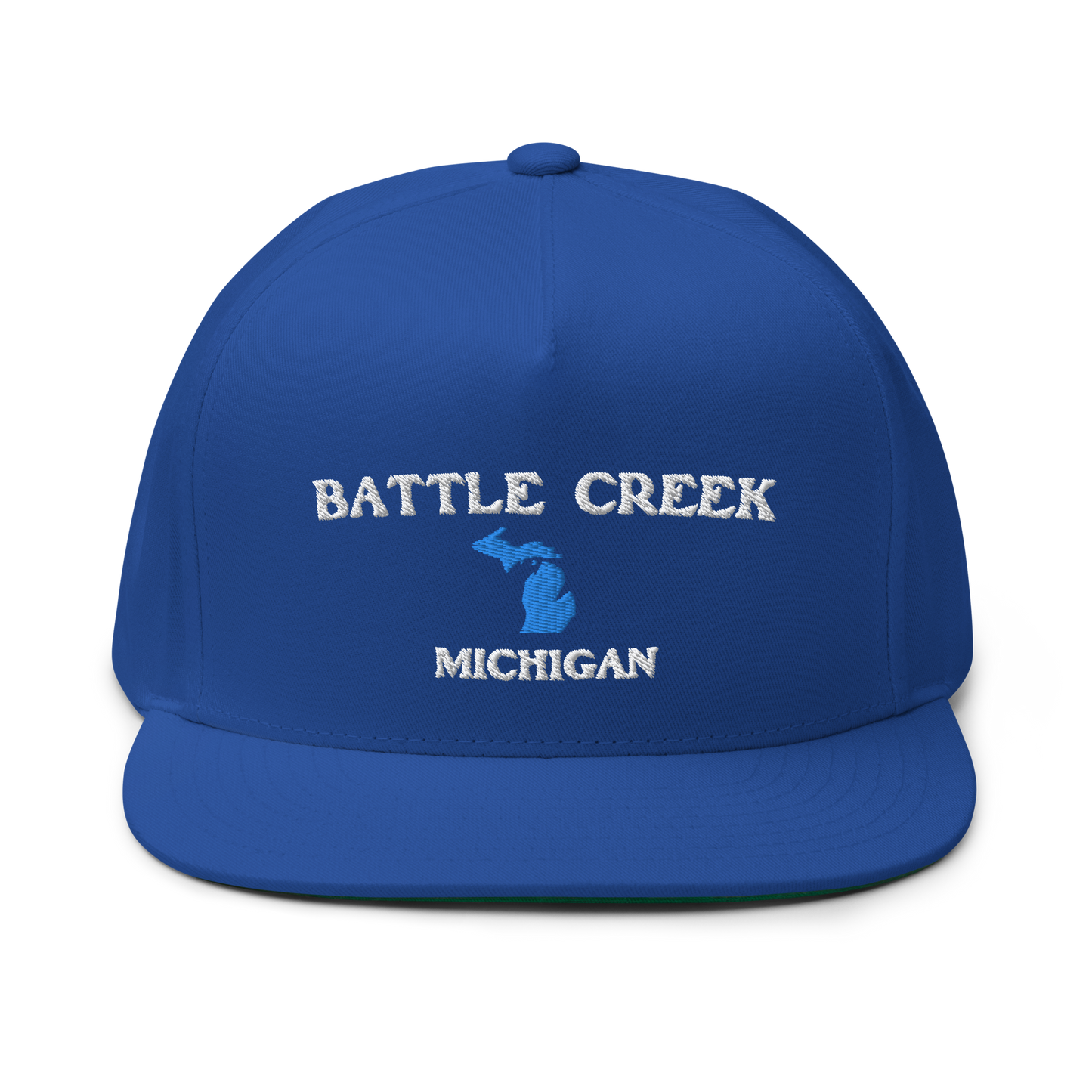 'Battle Creek Michigan' Flat Bill Snapback (w/ Michigan Outline)