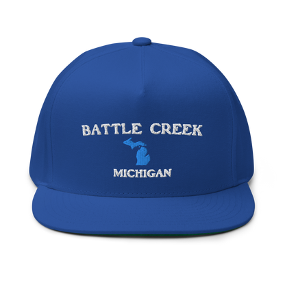 'Battle Creek Michigan' Flat Bill Snapback (w/ Michigan Outline)