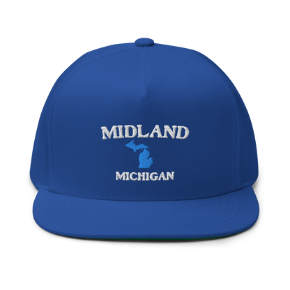 'Midland Michigan' Flat Bill Snapback (w/ Michigan Outline)