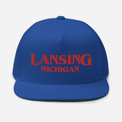 'Lansing Michigan' Flat Bill Snapback (1980s Drama Parody)