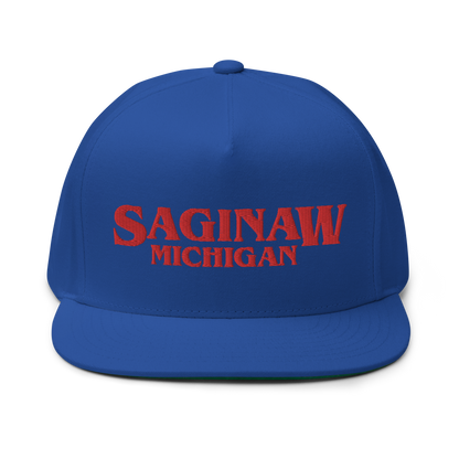 'Saginaw Michigan' Flat Bill Snapback (1980s Drama Parody)