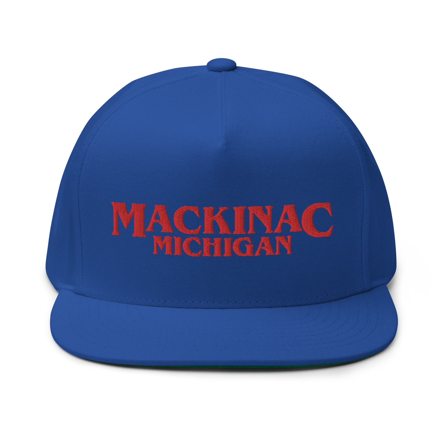 'Mackinac Michigan' Flat Bill Snapback (1980s Drama Parody)