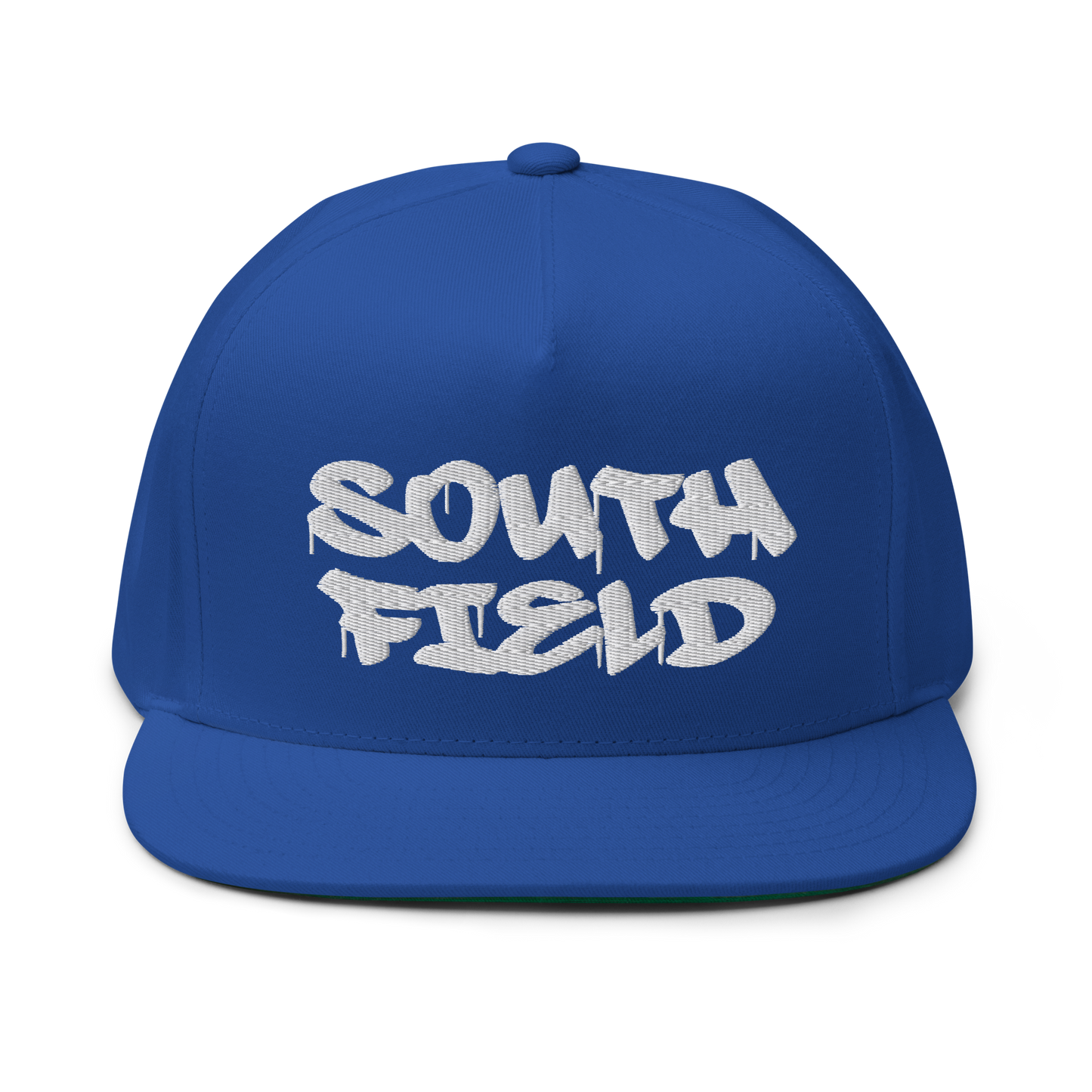 'Southfield' Flat Bill Snapback | White/Black Embroidery