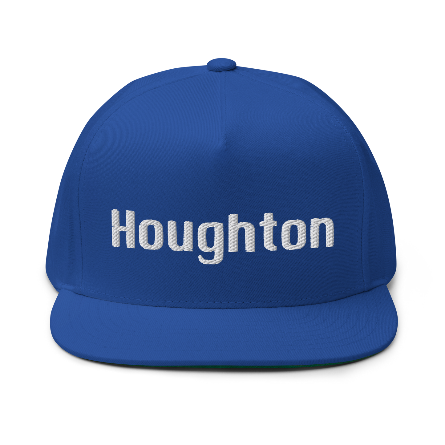 'Houghton' Flat Bill Snapback | White/Black Embroidery