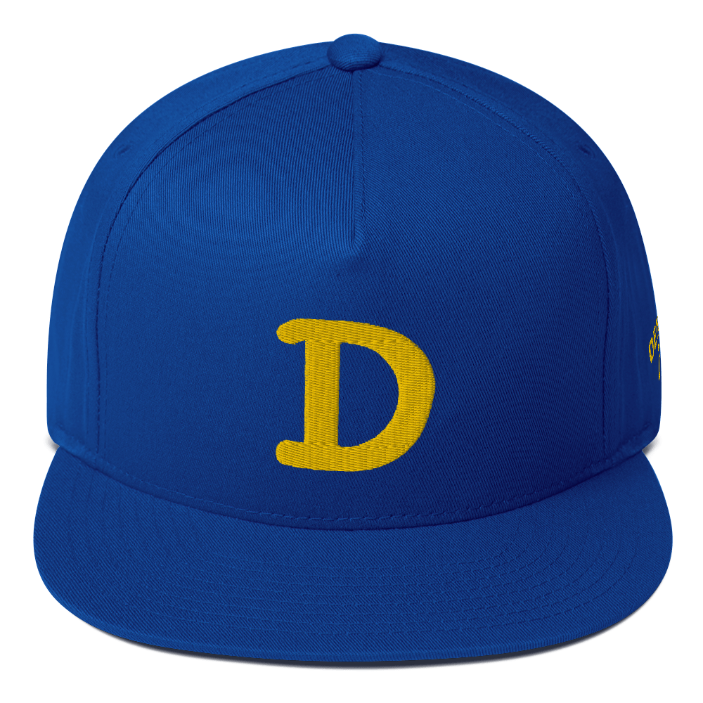 Detroit 'Old French D' Flat Bill Snapback (w/ Side Design) | Gold Embroidery