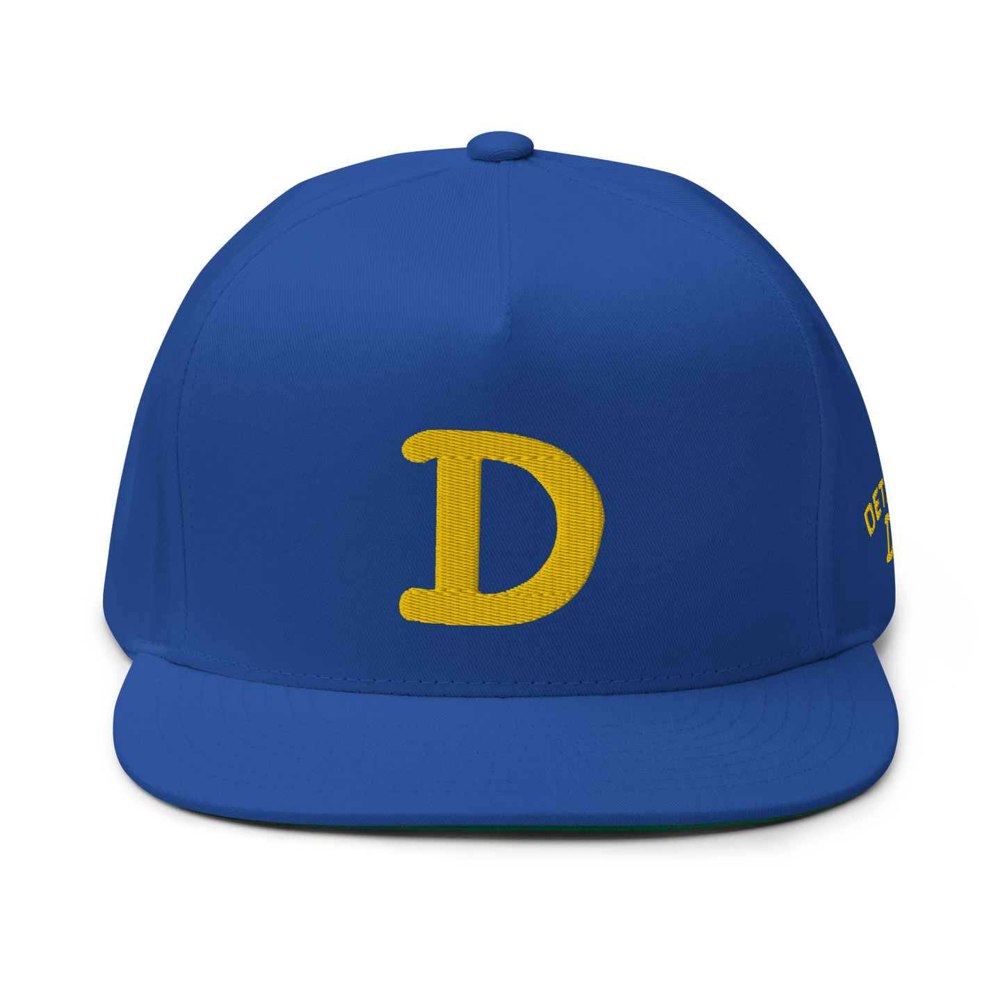 Detroit 'Old French D' Flat Bill Snapback (w/ Side Design) | Gold Embroidery