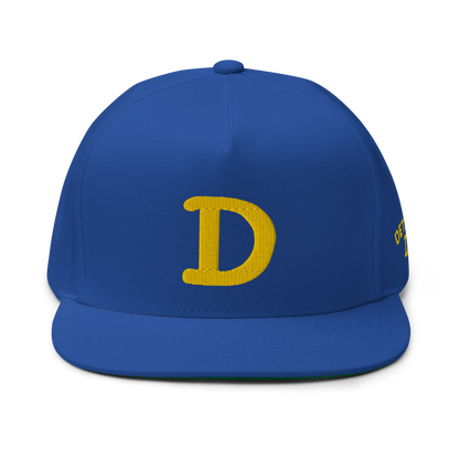 Detroit 'Old French D' Flat Bill Snapback (w/ Side Design) | Gold Embroidery