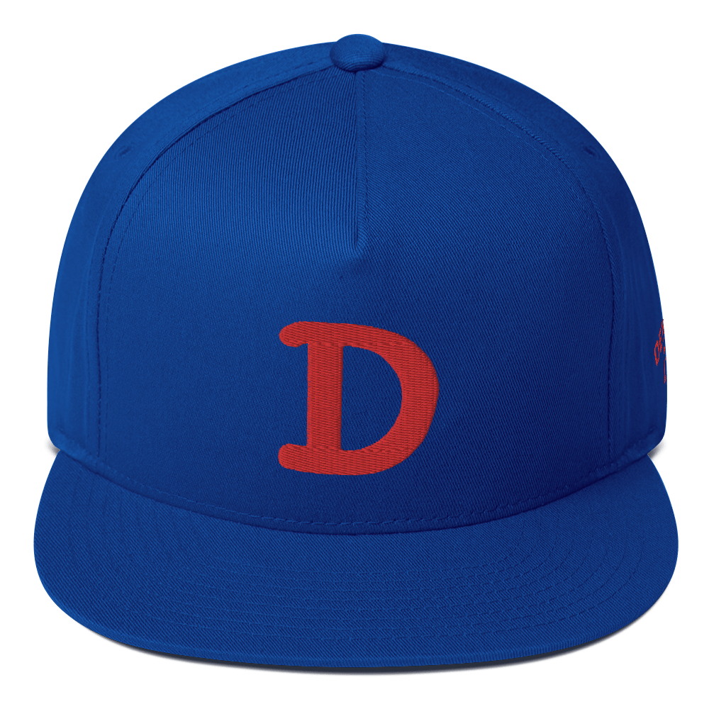 Detroit 'Old French D' Flat Bill Snapback (w/ Side Design) | Red Embroidery