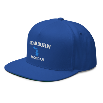 'Dearborn Michigan' Flat Bill Snapback (w/ Michigan Outline)