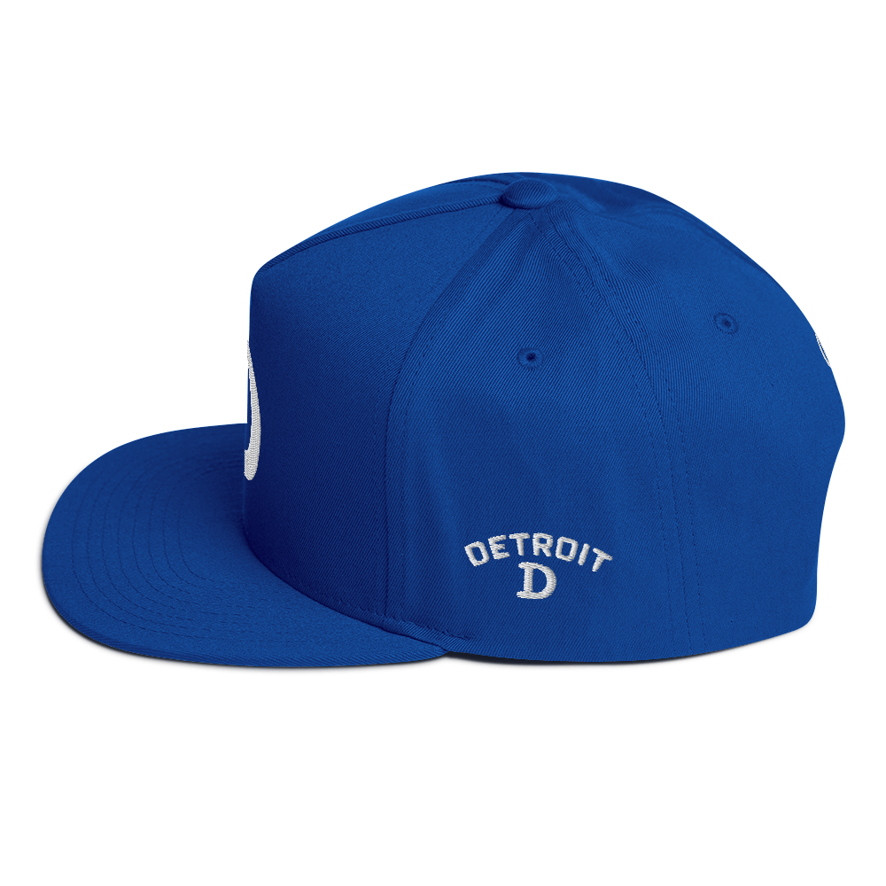 Detroit 'Old French D' Flat Bill Snapback (w/ Side Design)