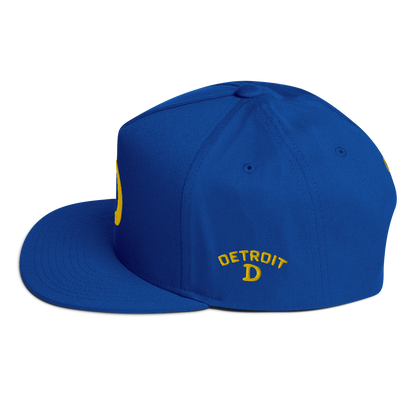 Detroit 'Old French D' Flat Bill Snapback (w/ Side Design) | Gold Embroidery