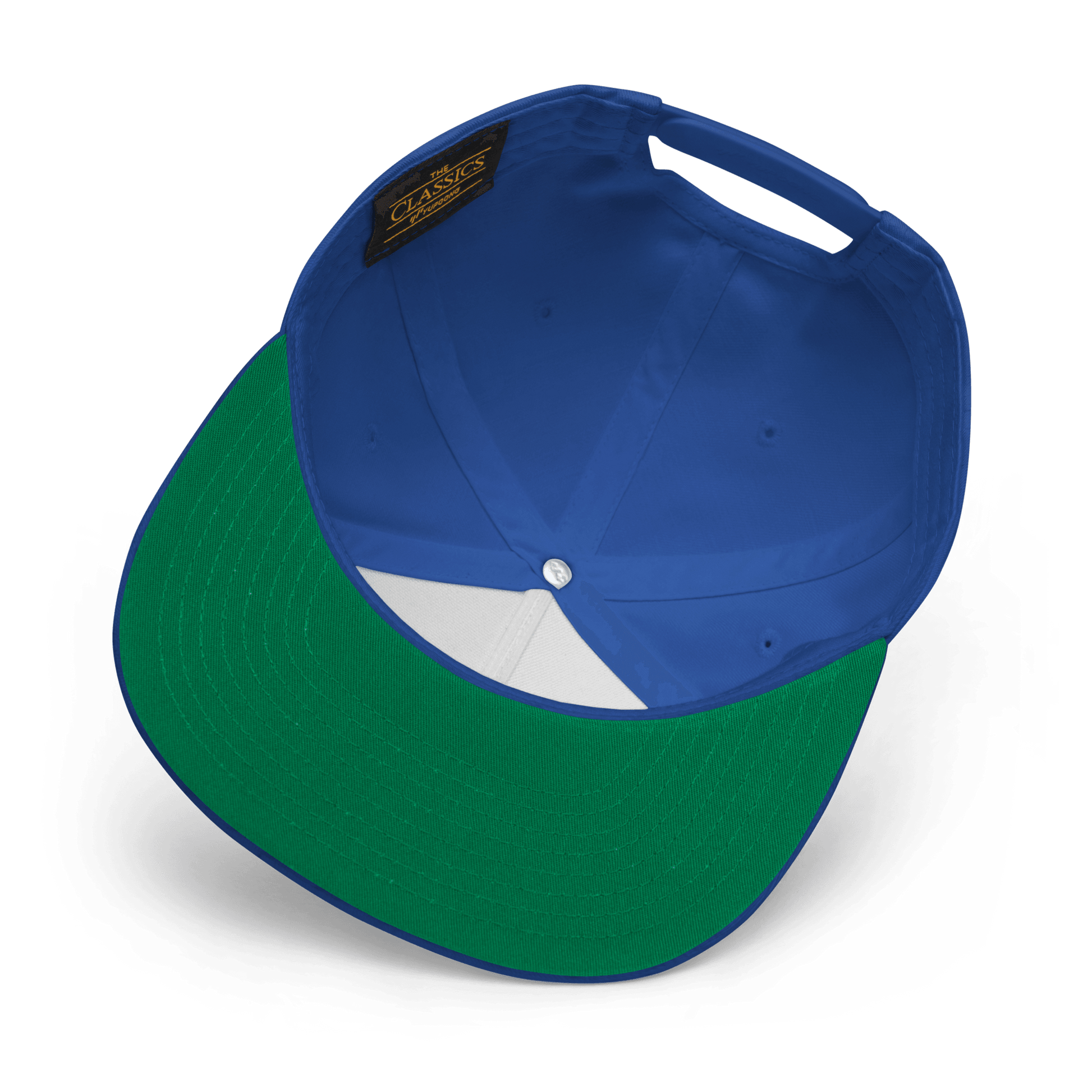 Michigan Outline Flat Bill Cap | White/Navy Embroidery - Circumspice Michigan