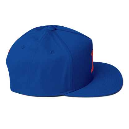 Detroit 'Old French D' Flat Bill Snapback (w/ Side Design) | Red Embroidery