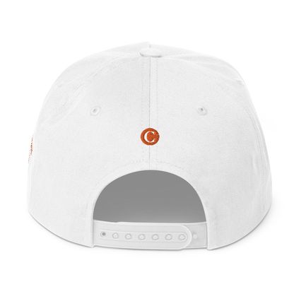 Detroit 'Old French D' Flat Bill Snapback (w/ Side Design) | Orange Embroidery