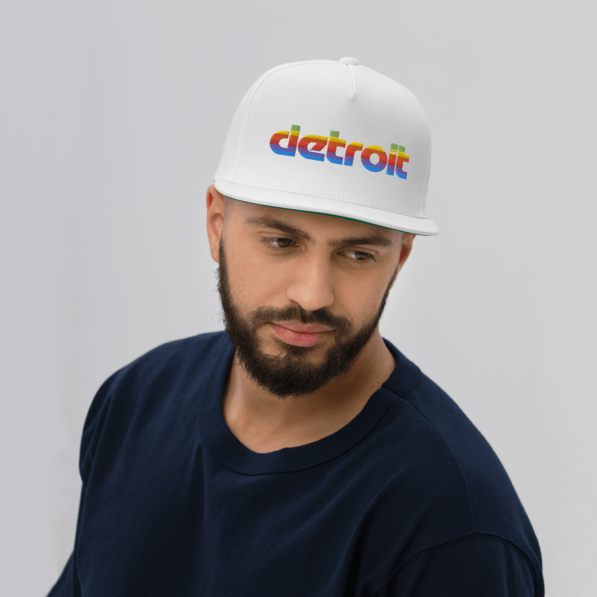 'Detroit' Flat Bill Cap (1980s Pomaceous Computer Parody) - Circumspice Michigan