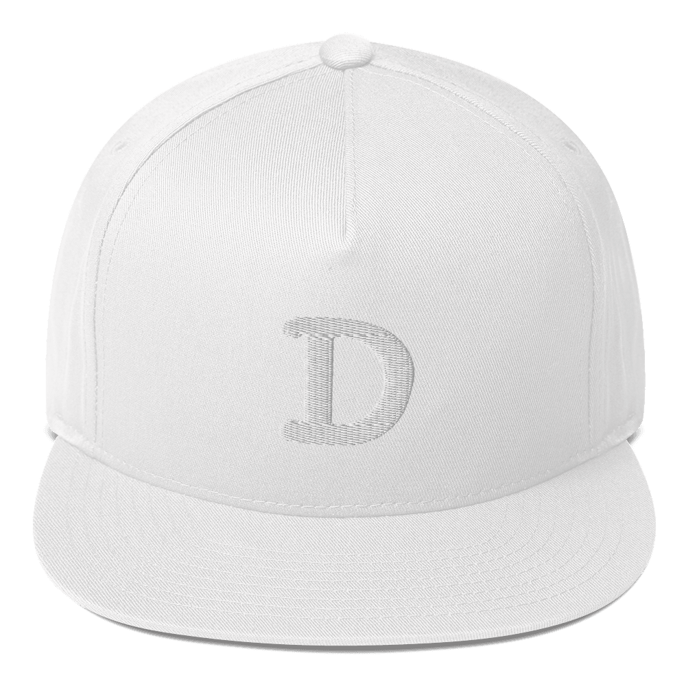 Detroit 'Old French D' Flat Bill Cap | White Embroidery - Circumspice Michigan