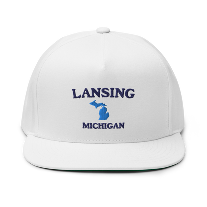 'Lansing Michigan' Flat Bill Snapback (w/ Michigan Outline)