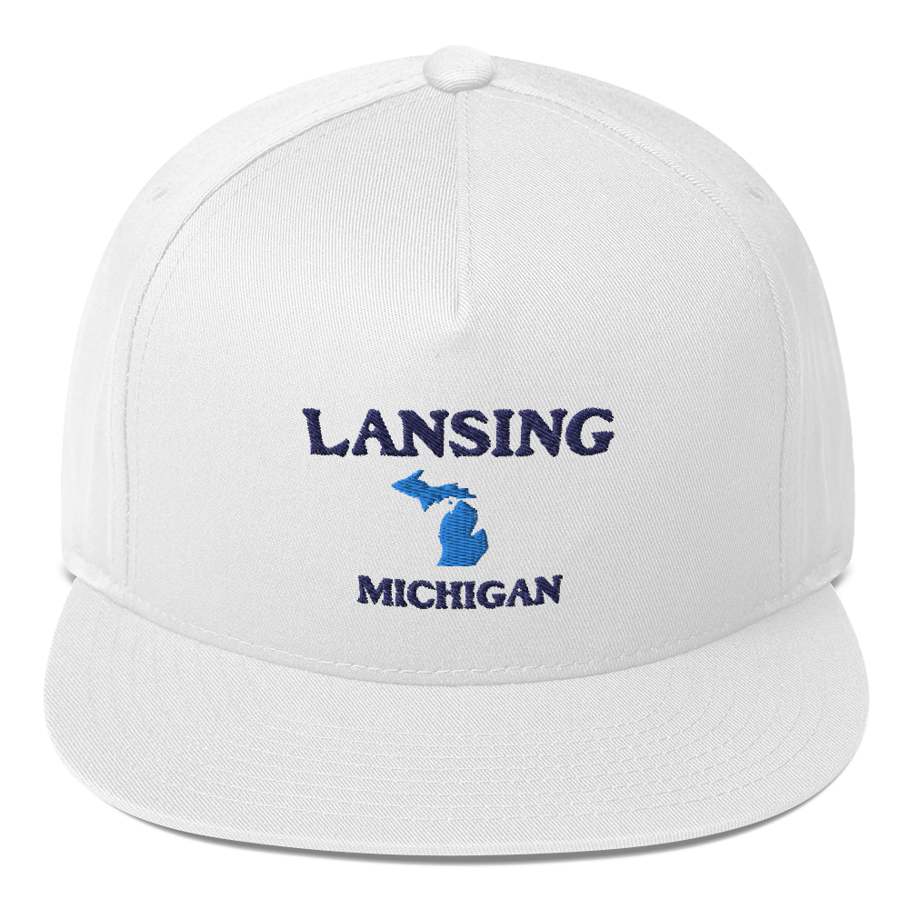 'Lansing Michigan' Flat Bill Snapback (w/ Michigan Outline)