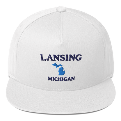 'Lansing Michigan' Flat Bill Snapback (w/ Michigan Outline)