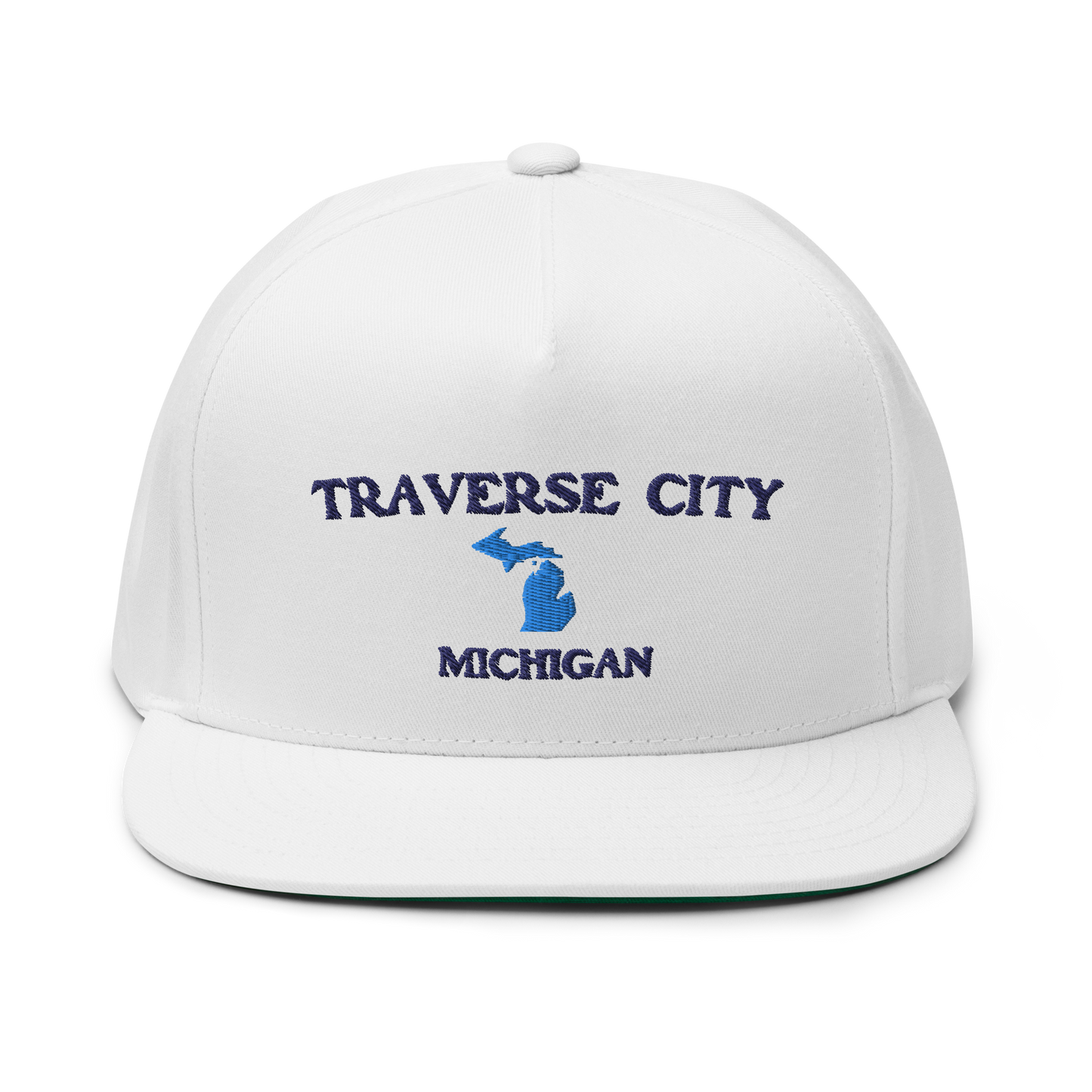 'Traverse City Michigan' Flat Bill Snapback (w/ Michigan Outline)