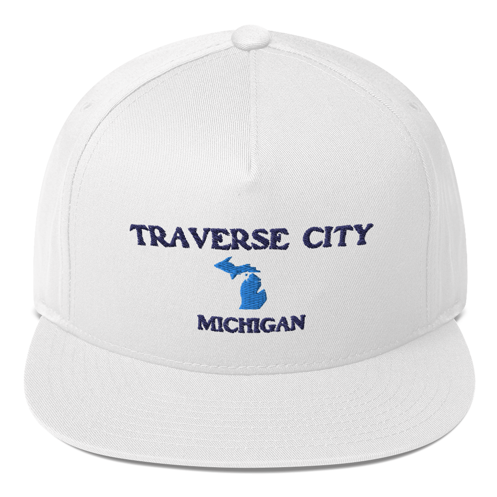 'Traverse City Michigan' Flat Bill Snapback (w/ Michigan Outline)