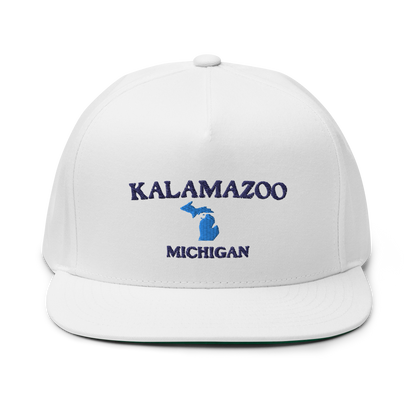 'Kalamazoo Michigan' Flat Bill Snapback (w/ Michigan Outline)