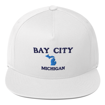 'Bay City Michigan' Flat Bill Snapback (w/ Michigan Outline)