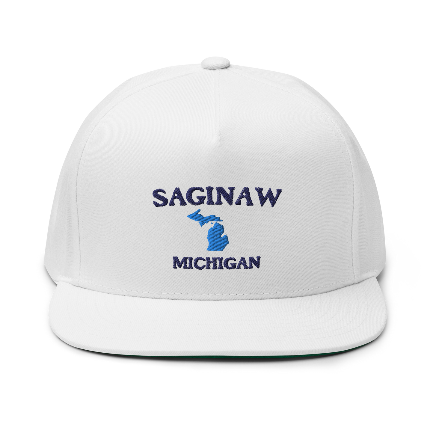 'Saginaw Michigan' Flat Bill Snapback (w/ Michigan Outline)