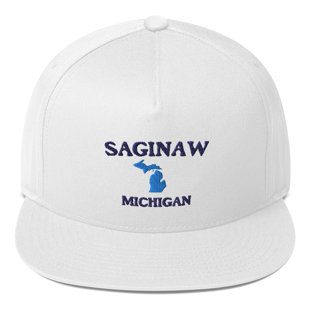 'Saginaw Michigan' Flat Bill Snapback (w/ Michigan Outline)