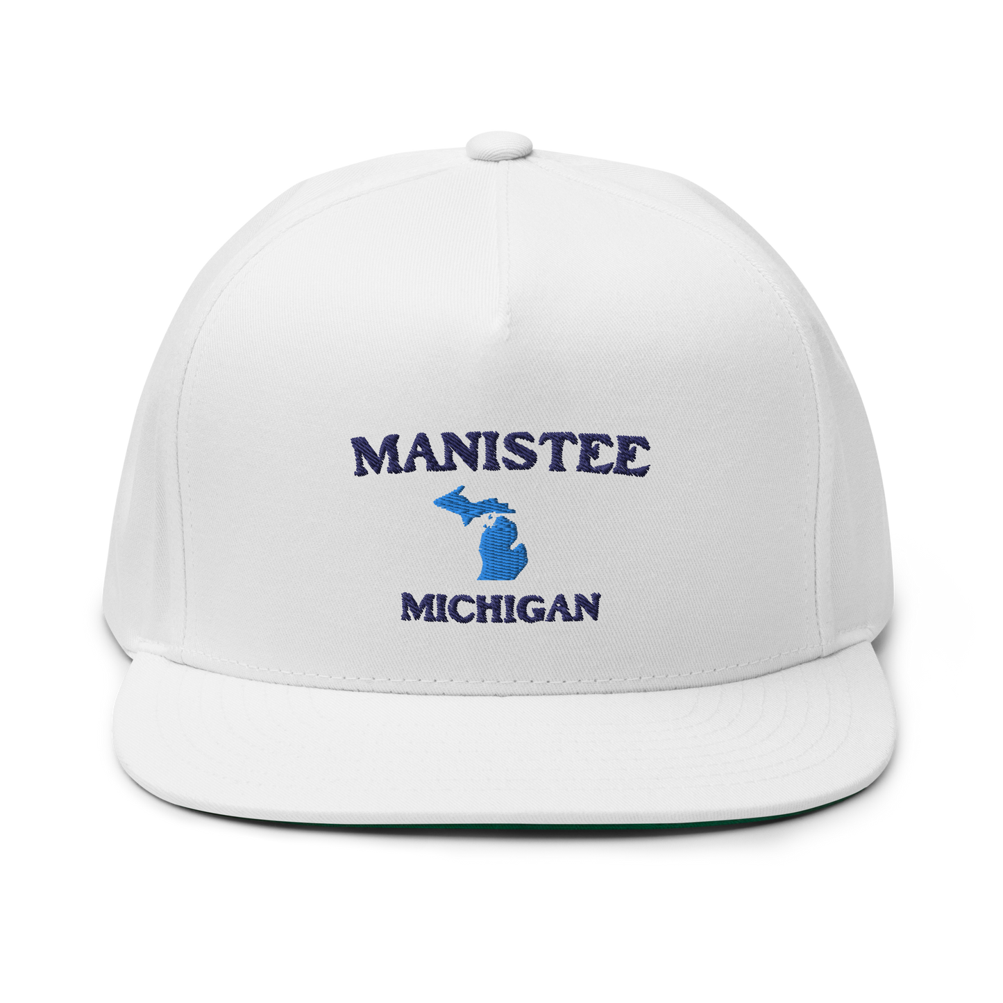 'Manistee Michigan' Flat Bill Snapback (w/ Michigan Outline)