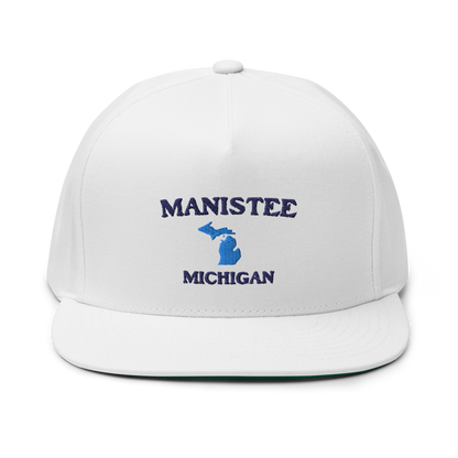 'Manistee Michigan' Flat Bill Snapback (w/ Michigan Outline)