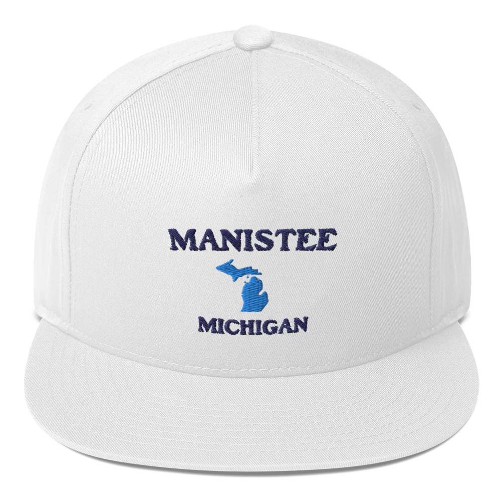 'Manistee Michigan' Flat Bill Snapback (w/ Michigan Outline)