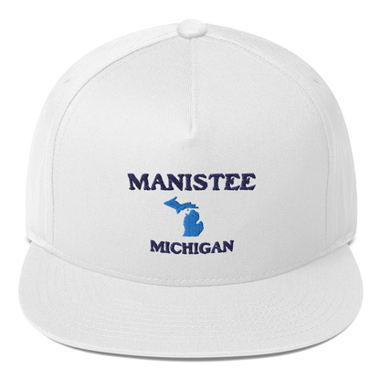 'Manistee Michigan' Flat Bill Snapback (w/ Michigan Outline)