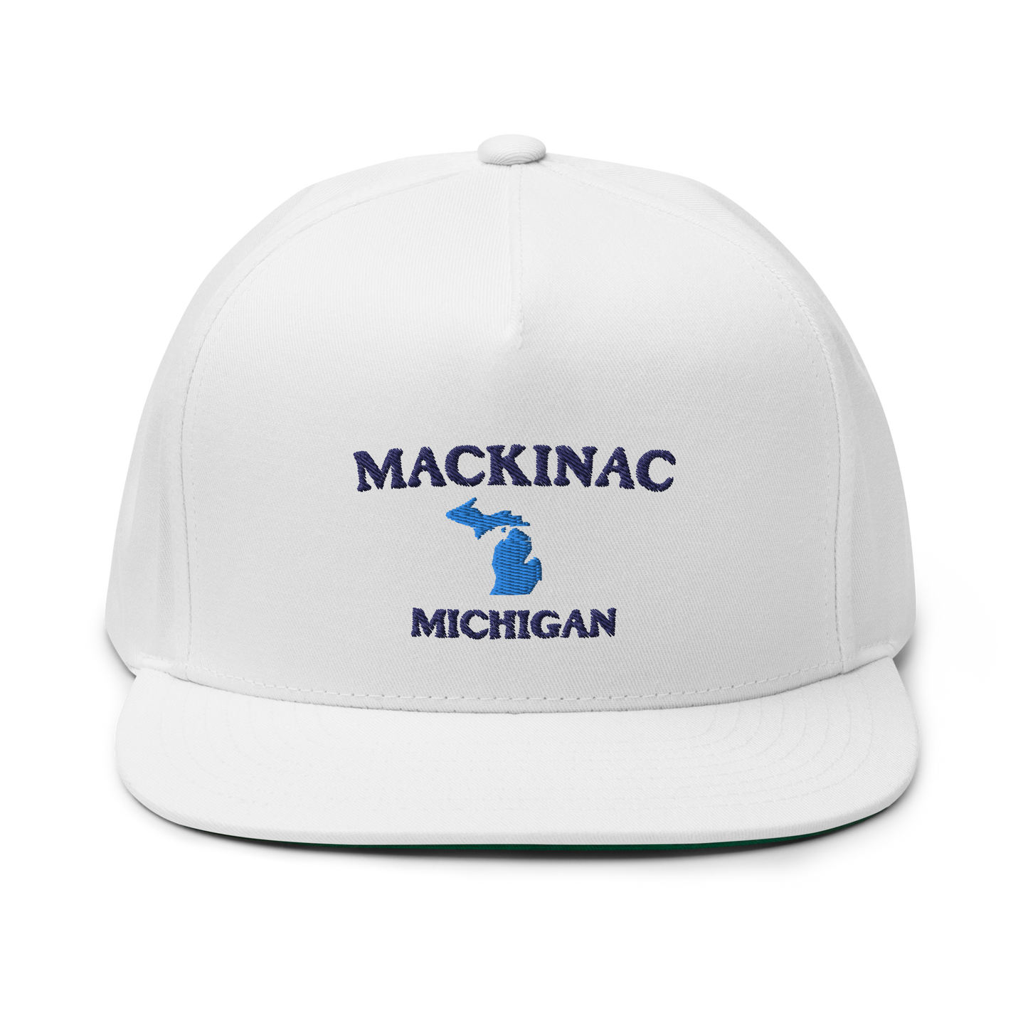 'Mackinac Michigan' Flat Bill Snapback (w/ Michigan Outline)